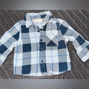 Primark Kids Checkered Shirt - Navy and White